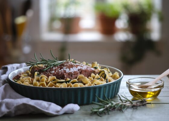 Lamb and Zucchini Noodle Casserole