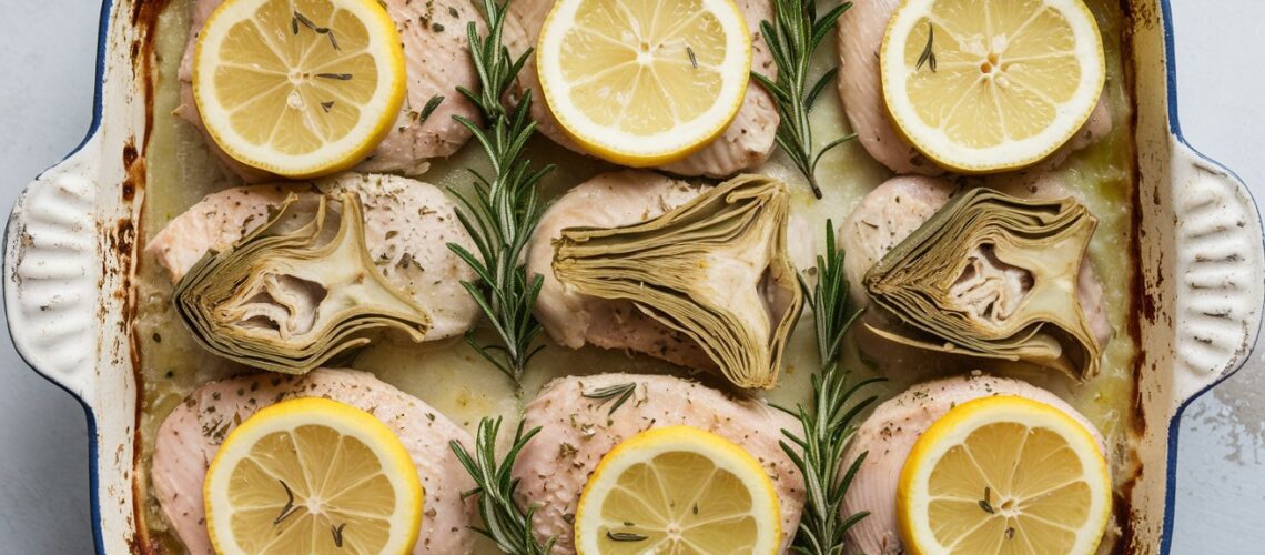 Lemon Artichoke Chicken Bake