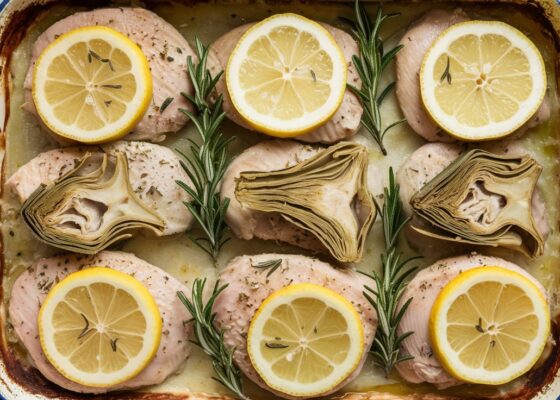 Lemon Artichoke Chicken Bake