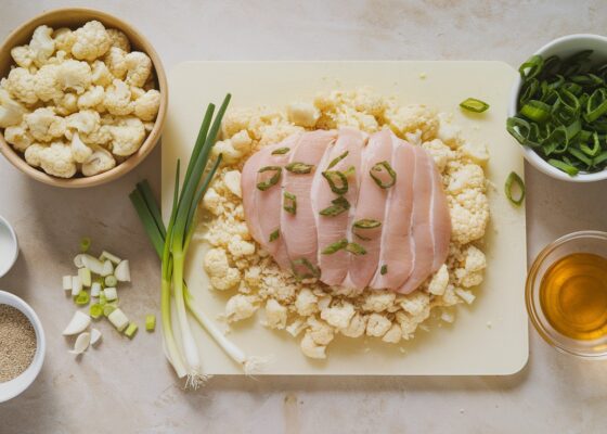 Low-Carb Chicken and Egg Fried Cauliflower Rice