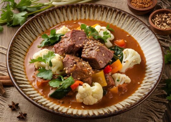 Moroccan Lamb and Cauliflower Stew