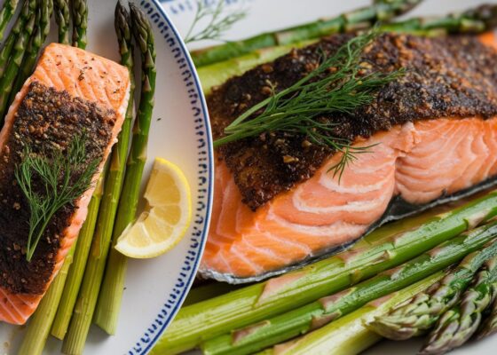 Oven-Baked Salmon with Asparagus