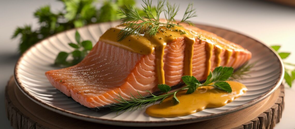 Oven-Baked Salmon with Mustard Glaze