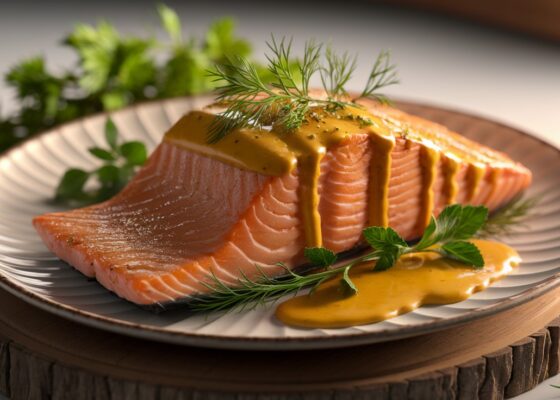 Oven-Baked Salmon with Mustard Glaze