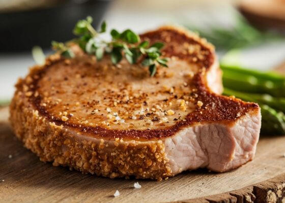 Pork Rind Crusted Pork Chops