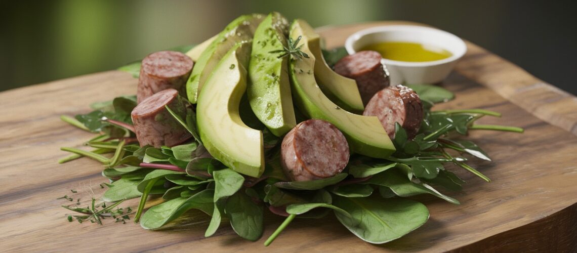 Pork Sausage and Avocado Salad