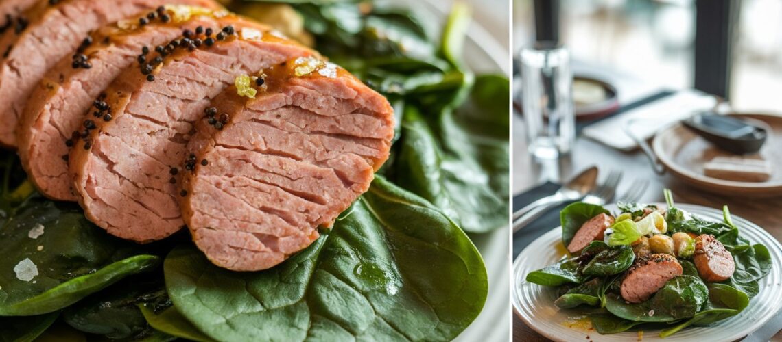 Pork Sausage and Spinach Salad