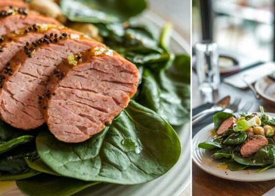 Pork Sausage and Spinach Salad