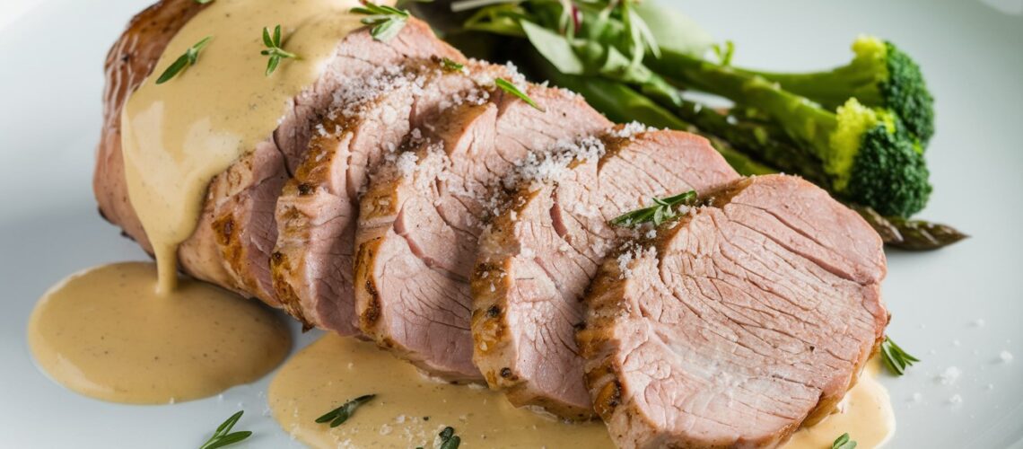 Pork Tenderloin with Garlic Cream Sauce