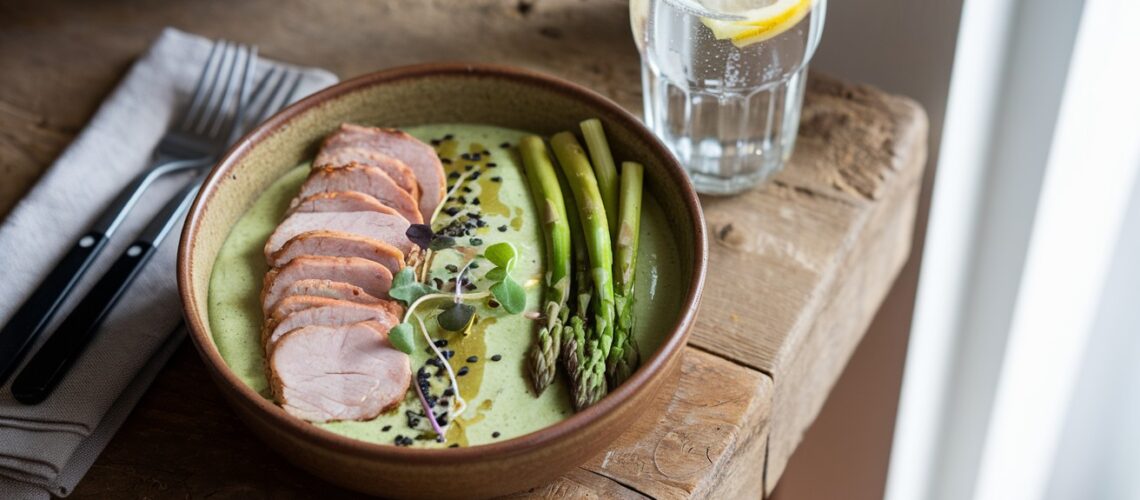 Pork and Asparagus Smoothie Bowl