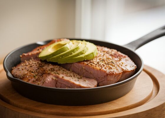 Pork and Avocado Breakfast Skillet