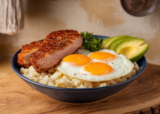 Pork and Cauliflower Breakfast Bowl