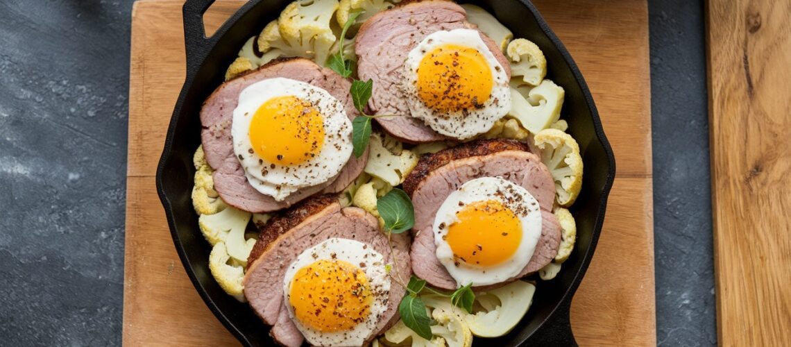 Pork and Cauliflower Breakfast Skillet