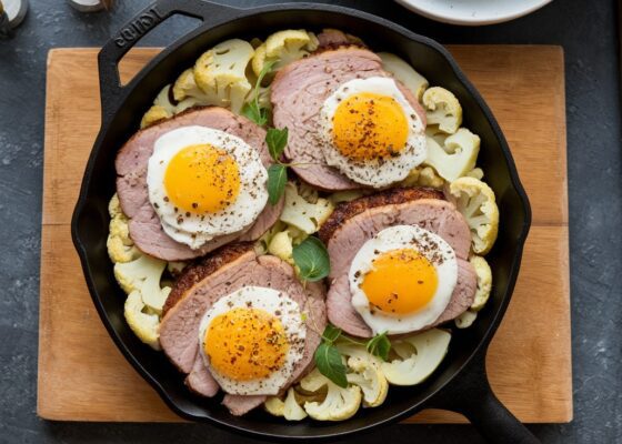 Pork and Cauliflower Breakfast Skillet