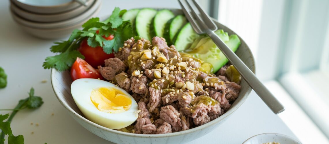 Pork and Cucumber Breakfast Bowl