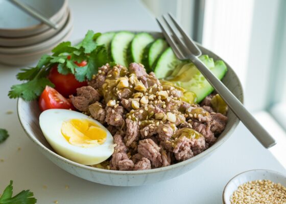 Pork and Cucumber Breakfast Bowl