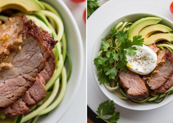 Pork and Zoodle Breakfast Bowl