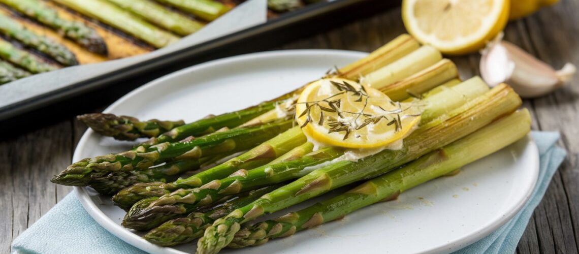 Roasted Asparagus with Lemon Garlic Butter