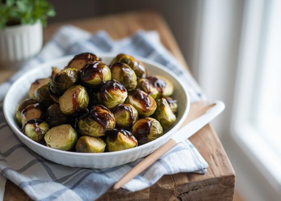 Roasted Brussels Sprouts with Balsamic Glaze