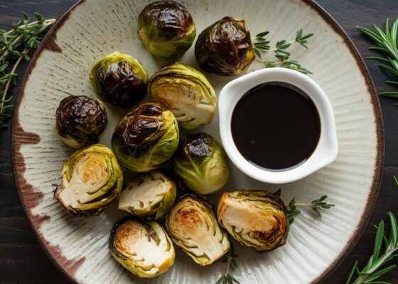 Roasted Brussels Sprouts with Balsamic Reduction