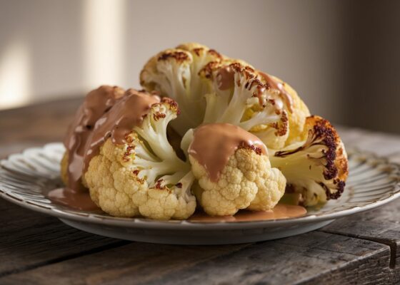 Roasted Cauliflower with Almond Sauce