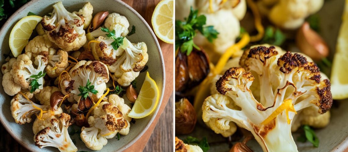 Roasted Cauliflower with Lemon & Garlic