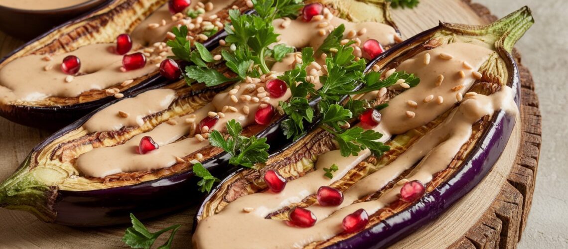 Roasted Eggplant with Tahini Dressing