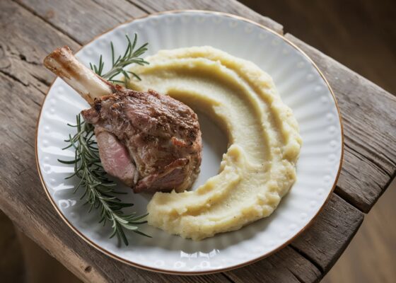 Roasted Lamb Shanks with Cauliflower Mash