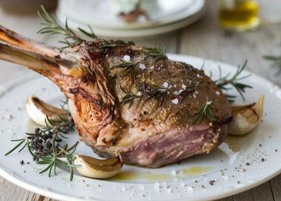 Roasted Lamb with Garlic and Herbs