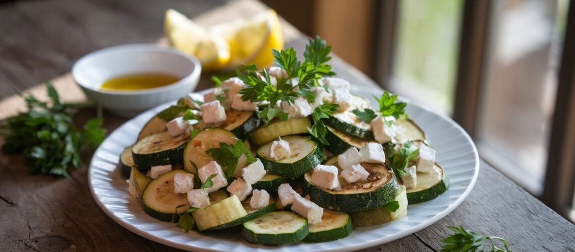 Roasted Zucchini & Feta Salad