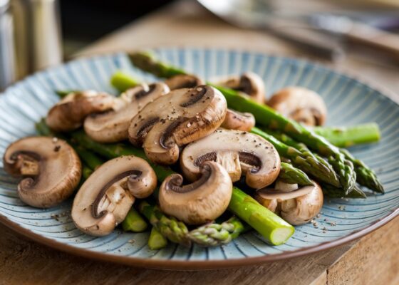 Sautéed Mushrooms and Asparagus