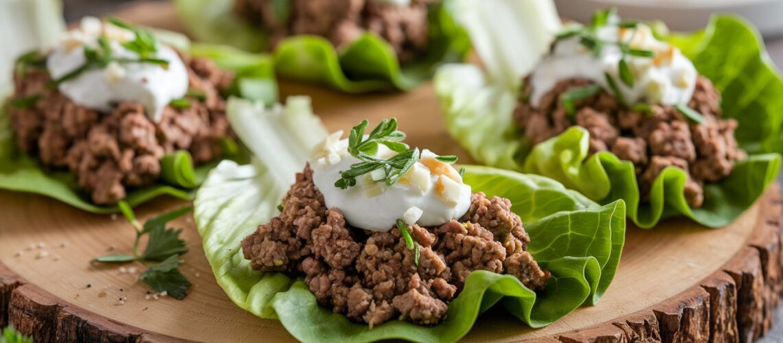 Spiced Ground Lamb Lettuce Wraps