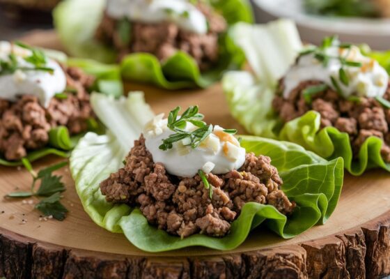 Spiced Ground Lamb Lettuce Wraps