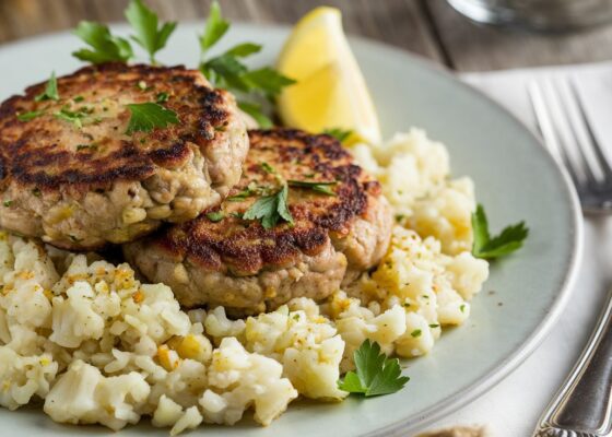 Spiced Lamb Patties with Cauliflower Rice