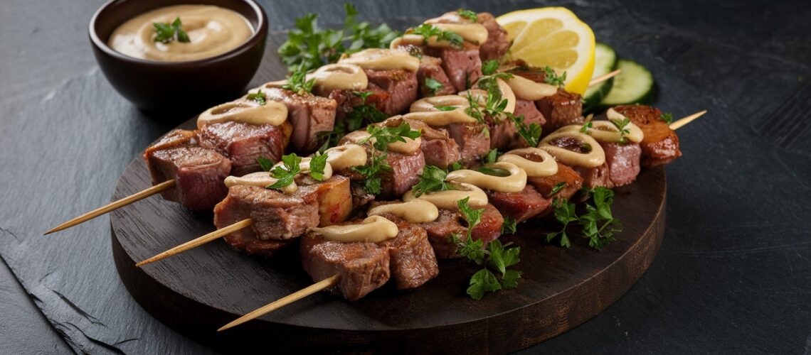 Spiced Lamb Skewers with Tahini Sauce