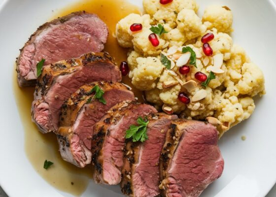 Spiced Lamb Steaks with Cauliflower Couscous