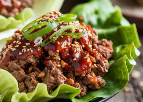 Spicy Beef Lettuce Wraps