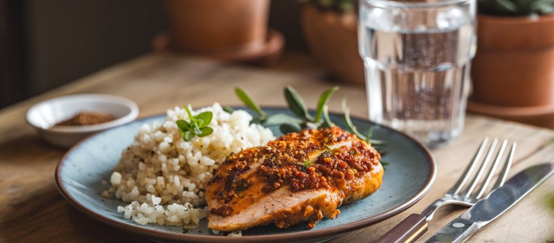 Spicy Cajun Chicken and Cauliflower Rice