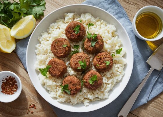 Spicy Lamb Meatballs with Cauliflower Rice