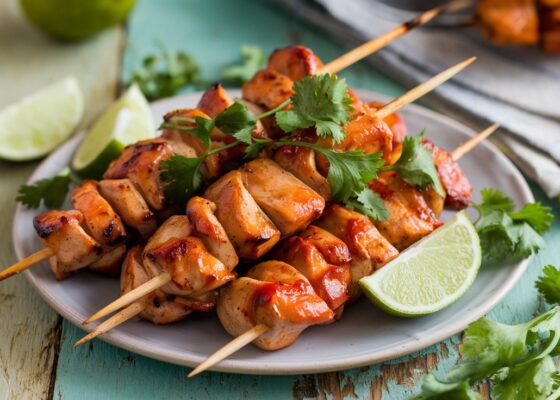 Spicy Sriracha Lime Chicken Skewers