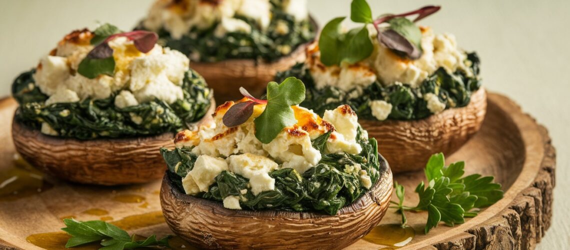 Spinach & Feta Stuffed Portobello Mushrooms