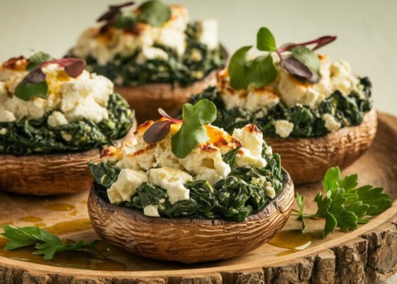 Spinach & Feta Stuffed Portobello Mushrooms