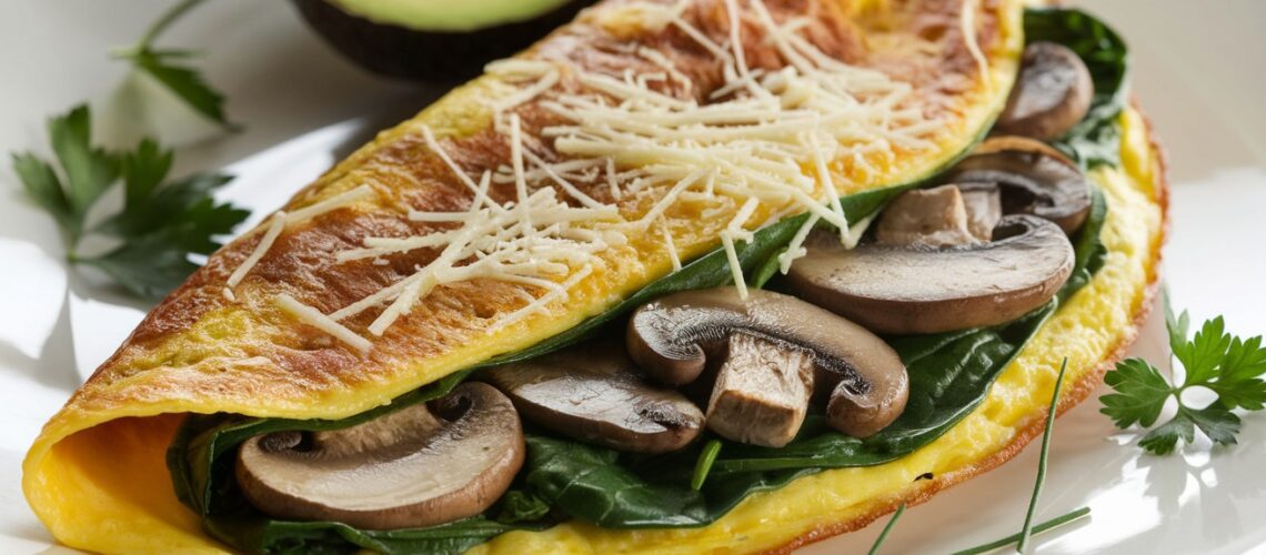 Spinach & Mushroom Keto Omelette