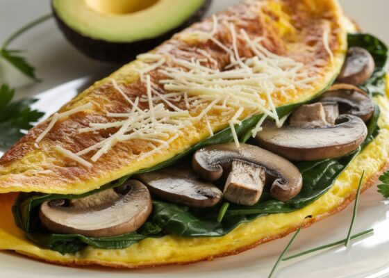 Spinach & Mushroom Keto Omelette