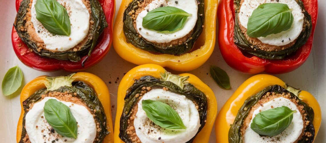 Spinach & Ricotta Stuffed Bell Peppers