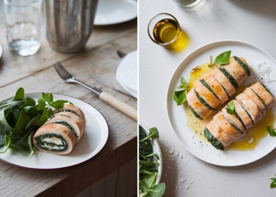 Spinach and Feta Stuffed Chicken Roll-Ups