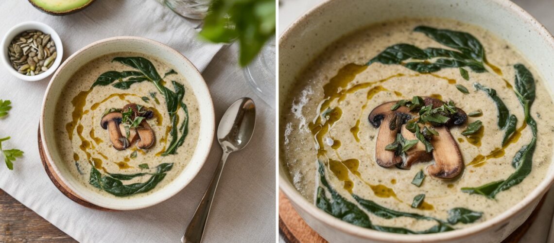 Spinach and Mushroom Keto Soup