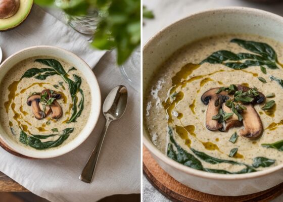 Spinach and Mushroom Keto Soup