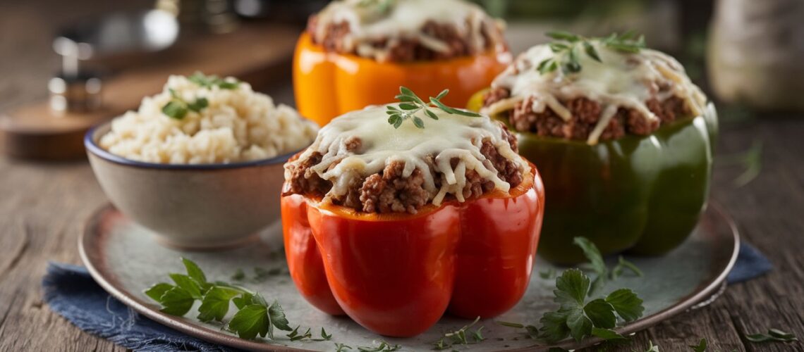 Stuffed Bell Peppers with Cauliflower Rice