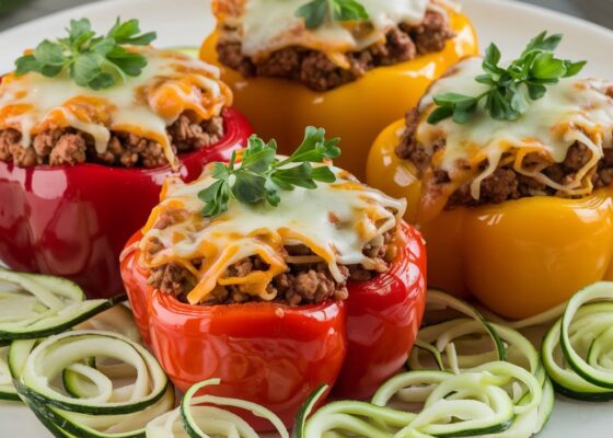 Stuffed Bell Peppers with Zoodles